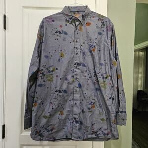 Visconti Signature Series Men's Size XLT Paint Splatter Button Down Shirt